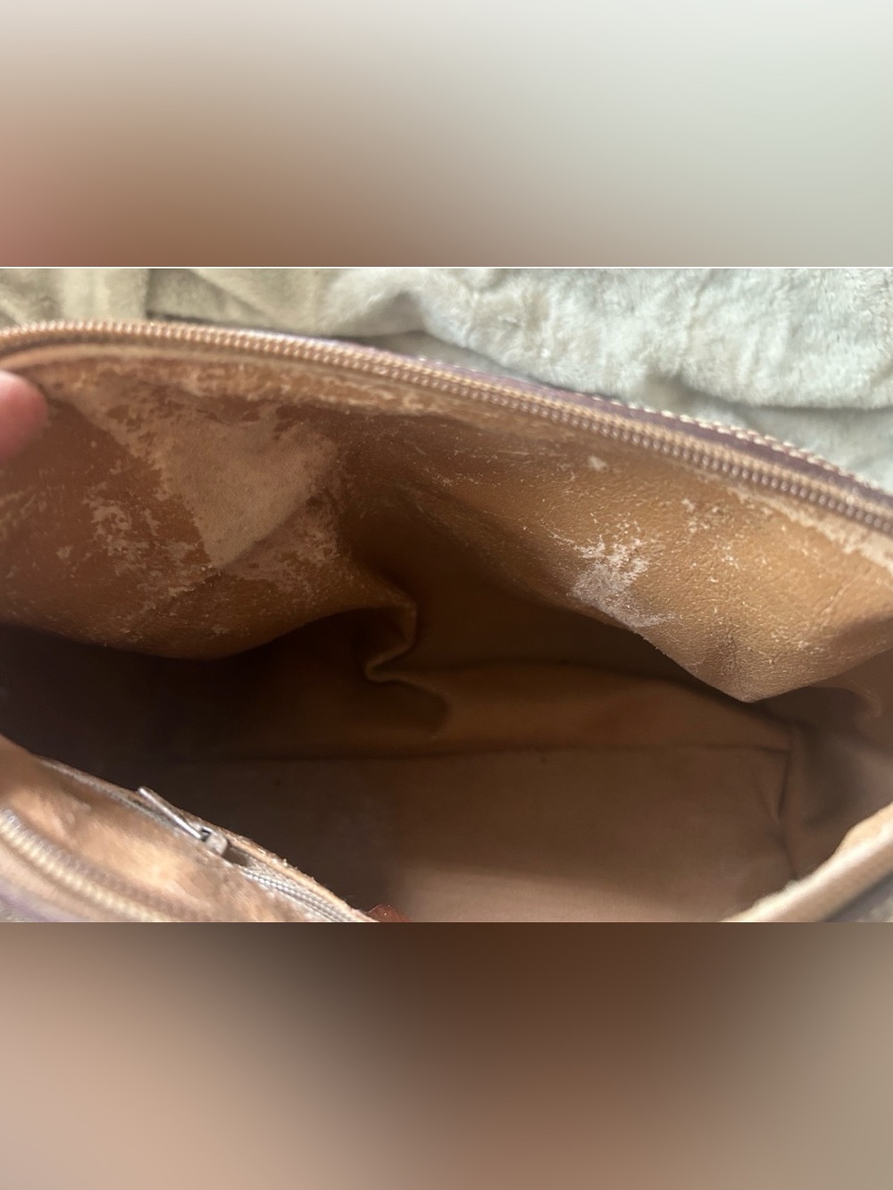 Pollini Satchel Bag Purse Brown Vintage Italian Leather Monogram Double Handle - Picture 12 of 12
